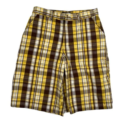 Dtek Men's Y2K Shorts Baggy Long Yellow Brown Plaid Size 34 Skater - Image 1 of 4