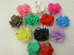 20 ROSE Blume 20 mm Polymer Fimo Ton Zwischenring Perlen Schmuck Herstellung Fundstücke - Bild 1 von 1