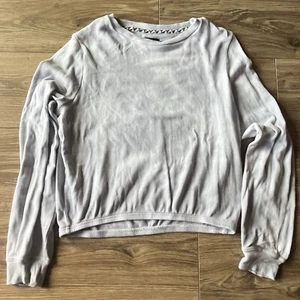 Volcom Lived in Lounge Gray & White Tie-Dye Cozy Soft Long Sleeve Top S- 4/6 - Picture 1 of 7