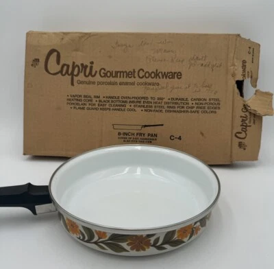 Capri Frying Pan Gourmet Cookware Porcelain Enamel Finish 8”  New - Image 1 of 4