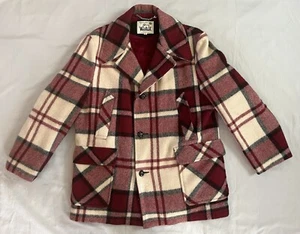 Vintage Woolrich Wool Jacket Plaid Coat Lined Size 44 - Picture 1 of 20