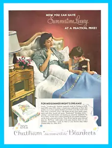1942 Chatham Blankets magazine PRINT AD Elkin N.C. Mom and Daughter 1940's style - Picture 1 of 3