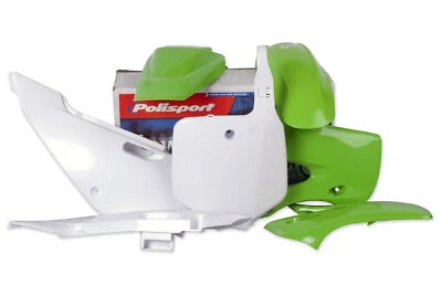 Polisport Green, White Plastic Kit fits 01-09 KLX110 - Изображение 1 из 3
