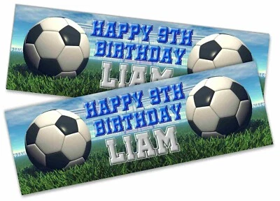 x2 Personalised Birthday Banner Football Children Kids Party Decoration 751 — 第 1/4 张图片