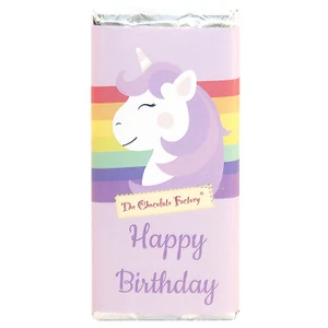 Fun Happy Birthday Unicorn Chocolate Bar  - Picture 1 of 8
