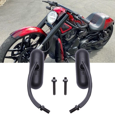 Espejos retrovisores negros para motocicleta Harley Davidson Softail Street Glide Night Rod Dyna Foto 1 de 4