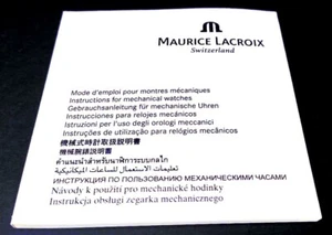 Maurice Lacroix - Manual Instruction Booklet for Mechanical Watches - NUOVO - Picture 1 of 3
