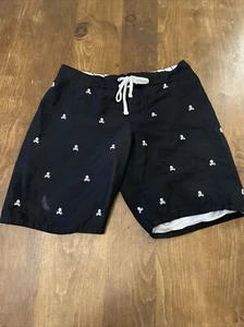 Swim Trunks Board Shorts Mens Sz Medium Black Skulls Drawstring Old Navy - Picture 1 of 10