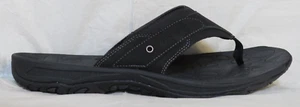 ROCKPORT MEN'S SANDAL US 13 BLACK HAYES THONG FLIP-FLOP FAUX SUEDE NEW NWOT - Picture 1 of 9