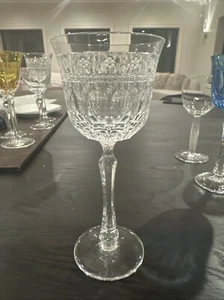 Varga Barcelona Clear Wine Glass 8.25” Tall new Cut Crystal Flowers NEW FastShip - Picture 1 of 8