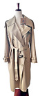 Waidongbei klassischer zweireihiger Trenchcoat Damen neu mit Etikett Größe 10 hellbraun