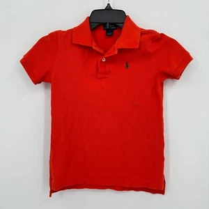 Polo Ralph Lauren Polo Shirt Kids Size 7 Red Orange School Formal Luxury Preppy - Picture 1 of 7