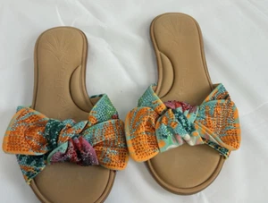 Sandalias planas Alex Marie multicolores con lazo de espuma viscoelástica talla 7 - Imagen 1 de 4