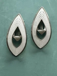 Pendientes Esmalte Esterlina Noruega Norwegian Vintage Estate - Imagen 1 de 7