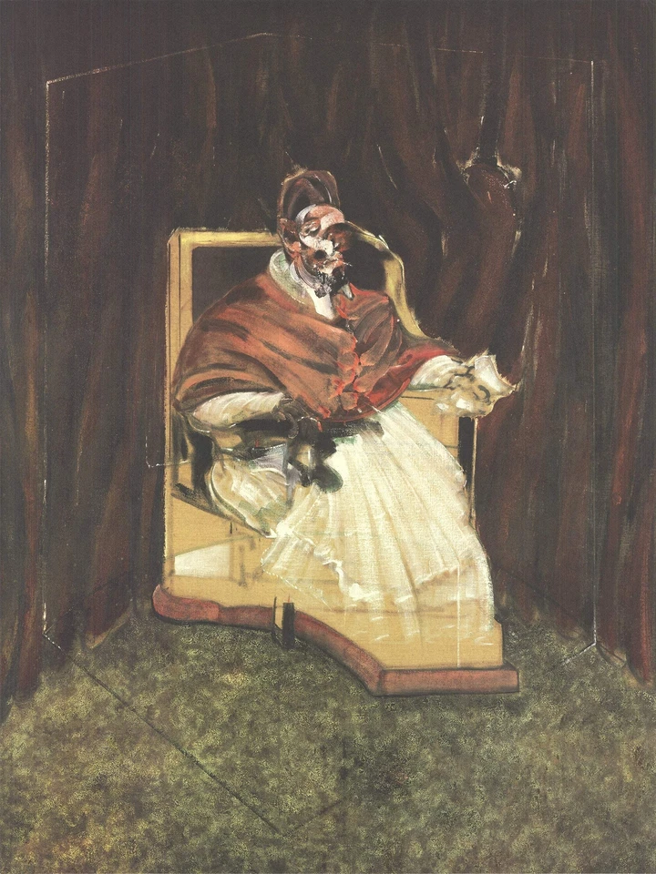 FRANCIS BACON Papa Inocencio XII (sin texto) 26,5" x 20" Litografía Offset 1995 Exp Foto 1 de 1