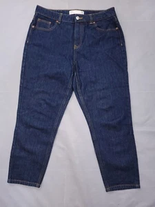 Womens Next Jeans Size 12 14 Petite Mom High Waist Tapered Dark Blue W32 - Picture 1 of 5