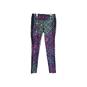 Avia Activewear Colorful Geometric Full Length Leggings Medium Drawstring Pocket - Picture 1 of 13