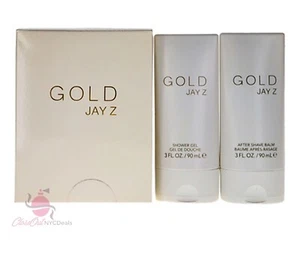 Jay-Z Gold 2 Pc Gift Set for Men -3.0 oz Shower Gel+After Shave Balm - Picture 1 of 3