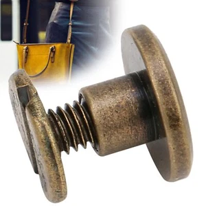 50 Sets 6.5mm Brass Flat Head Studs Screws Nail Rivets Craft Fastener Screwback - Foto 1 di 12