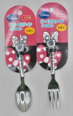 Disney Minnie Mouse Cinta Cuchara de Té Cinta Tenedor para Pasteles Niños Hecho en Japón Kawaii Foto 1 de 4
