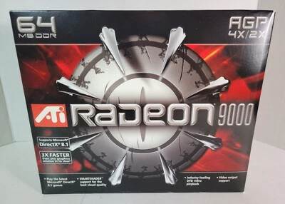 ATi Radeon 9000 64MB AGP Video Card Part Number: 102G011801 VGA & S-Video Out - Image 1 of 4