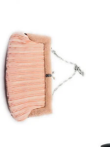 Bolso sin asas de tela y cuentas elegante rosa para ocasiones especiales nuevo - Imagen 1 de 3