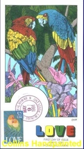 COLLINS PINTADO A MANO 2537 R1801 Love Parrots .52 HAWAI - Imagen 1 de 1