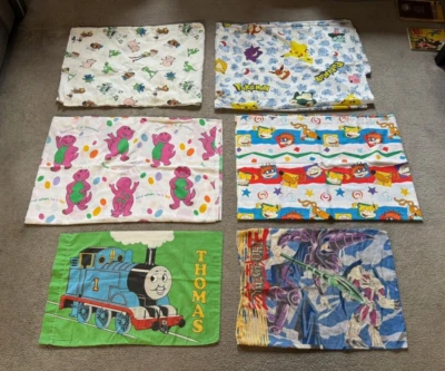 VTG 90s Cartoon Bed Sheet Lot: Toy Story, Pokeman, Barney, Rugrats, Yu-Gi-Oh - Image 1 of 4