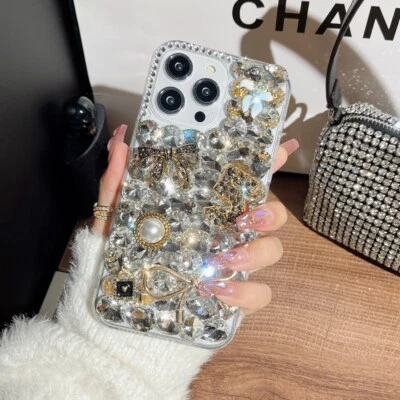 Funda hecha a mano de lujo 3D diamante para Samsung S25 Ultra S24 Plus S23 S22 S21 S20FE Foto 1 de 4