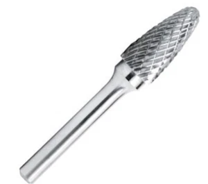 3/8 Zoll x 3/4 Zoll 1/4 Zoll Schaftdurchmesser SF-3 Rundnasenbaum Doppelschnitt Hartmetallfrässtift - Bild 1 von 2