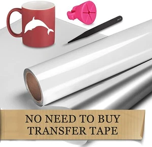 1 Roll 12" x 30 ft. White Gloss Vinyl for Craft, Sign, Cricut Silhouette, Grapht - Picture 1 of 12