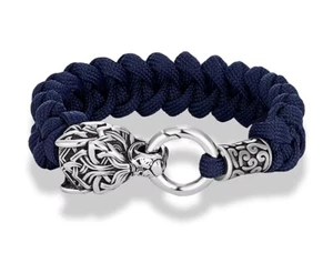 EDELSTAHL  Wolf Fenrir Wolfskopf Paracord Survival Armband, Keltisch / Wikinger - Bild 1 von 10