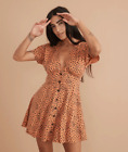 Marine Layer Camila Mini Dress in Abstract Cheetah Print Size S