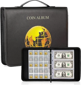 Coin Collection Holder Album Book Collectors 200 Pockets Coins Collecting Album - Picture 1 of 11