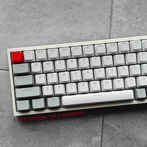 Retro White Gray Keycaps Set Doubleshot PBT 127keys for MX Mechanical Keyboards - Picture 1 of 9
