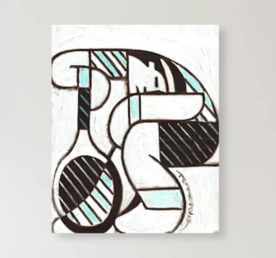 当代网球墙艺术 | 球员休息帆布印花 16 英寸 x 20 英寸 | 礼品创意 — 第 1/2 张图片