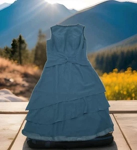Vestido JJ's House para mujer talla S azul gasa con cuentas en capas romántico Cottage Corr - Imagen 1 de 6