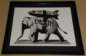 DEATH NYC ltd ed signed framed art print 45x32cm Banksy heavy weaponry elephant - Picture 1 of 2
