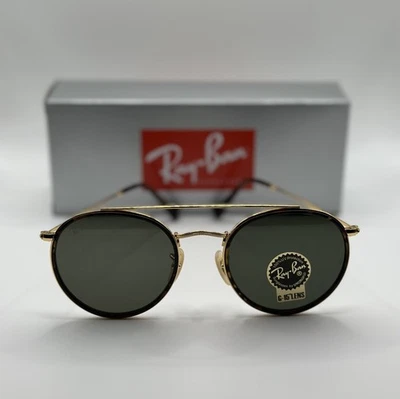 Ray-Ban RB3647N 001 51-22 Round Double Bridge Gold Frame G-15 Lens 51mm-Havana - Image 1 of 4