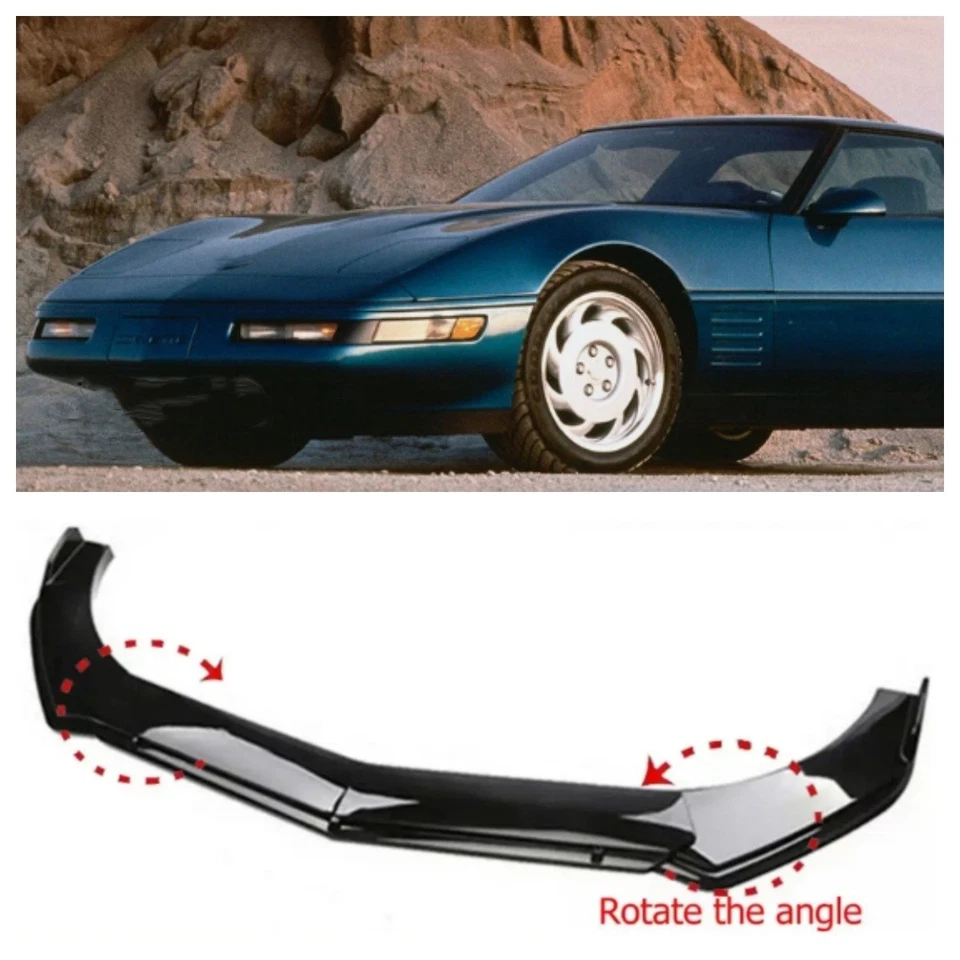 For Chevrolet Corvette C4 Gloss Front Bumper Lip Splitter Spoiler Lower BLKChin Foto 1 de 4