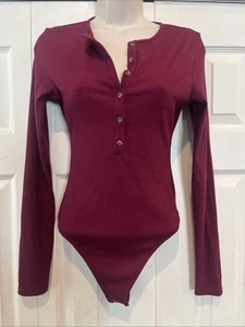 American Eagle Outfitters Plum Purple Long Sleeve Small Bodysuit - Picture 1 of 5