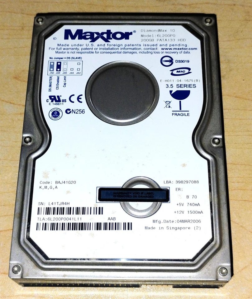 Maxtor DiamondMax 10 - 200GB IDE Drive! Working! - Image 1 of 1