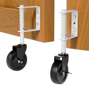 4" Heavy Duty Spring Loaded Gate Caster Wheel with Side Brake, Drag Gate Whee... - Picture 1 of 6