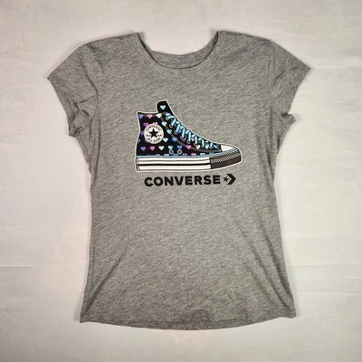 Converse Black Tshirt Youth Girls XL 13-15 YRS - Image 1 of 4