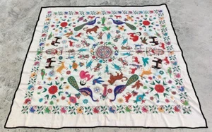 76" x 70" Vintage Rabari Boho Embroidery Ethnic Tapestry Tribal Wall Hanging - Picture 1 of 6