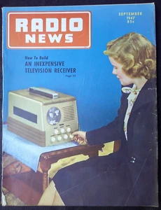 Radio News Magazine septiembre 1947 receptor de TV barato - Imagen 1 de 1