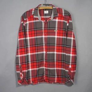 Vintage Lacoste Sport - 40 / Medium - Men's Red Check Long Sleeve Shirt Devanlay - Picture 1 of 24