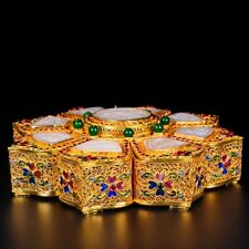 7.6'' Marked Chinese Bronze Gilt Dynasty Palace Box Animal Jewelry box Jade