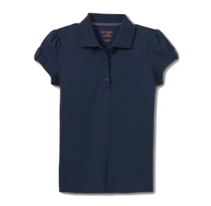 Cat & Jack Girls Uniform M 8 Interlock Short Sleeve Polo Shirt Blue Medium - Picture 1 of 1