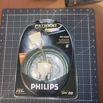 Cabo PHILIPS PXT1000 DVI HDTV conexão ouro 24K desempenho final 6' NOVO - Imagem 1 de 4